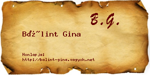 Bálint Gina névjegykártya